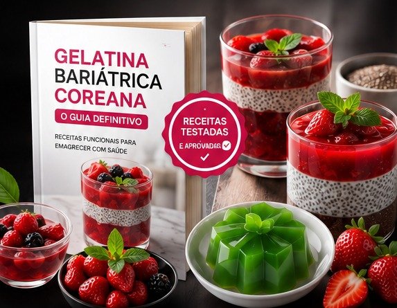 Gelatinas com frutas, chia e apresentação premium do produto